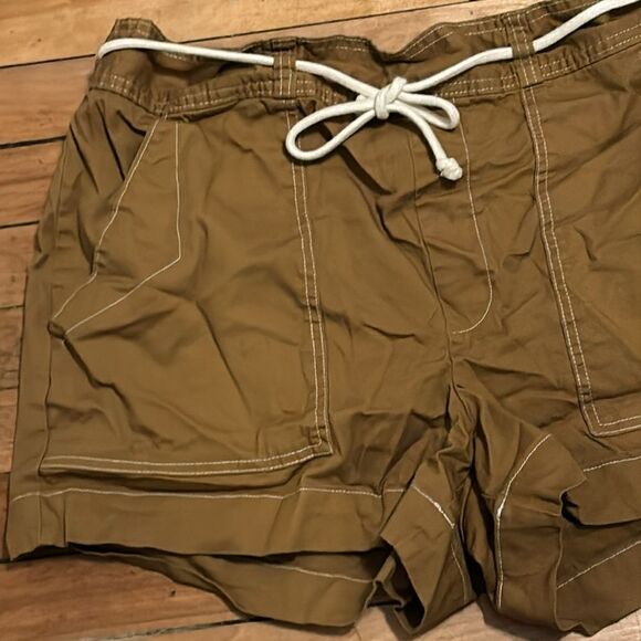Free Assembly Women’s Golden Brown Drawstring Shorts Size XXL - Picture 3 of 5